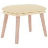 Chaise de relaxation avec repose-pied Crème Tissu 