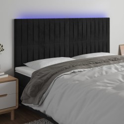 Tête de lit à LED Noir 180x5x118/128 cm Velours 