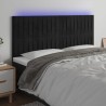 Tête de lit à LED Noir 180x5x118/128 cm Velours 