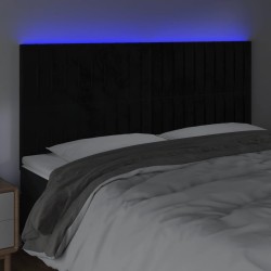 Tête de lit à LED Noir 180x5x118/128 cm Velours 