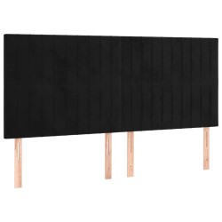Tête de lit à LED Noir 180x5x118/128 cm Velours 