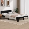 Cadre de lit sans matelas noir bois massif de pin 140x200 cm 