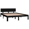 Cadre de lit sans matelas noir bois massif de pin 140x200 cm 