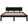 Cadre de lit sans matelas noir bois massif de pin 140x200 cm 