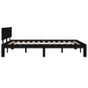 Cadre de lit sans matelas noir bois massif de pin 140x200 cm 