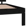 Cadre de lit sans matelas noir bois massif de pin 140x200 cm 