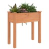 Jardinière avec doublure marron 71x37x76cm bois massif de sapin 