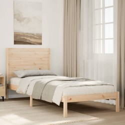 Cadre de lit extra long sans matelas 100x210 cm bois massif 