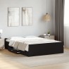 Cadre de lit avec tiroirs sans matelas noir 120x190 cm 