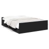 Cadre de lit avec tiroirs sans matelas noir 120x190 cm 