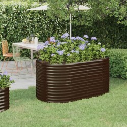 Lit surélevé de jardin Acier enduit de poudre marron 
