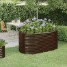 Lit surélevé de jardin Acier enduit de poudre marron 