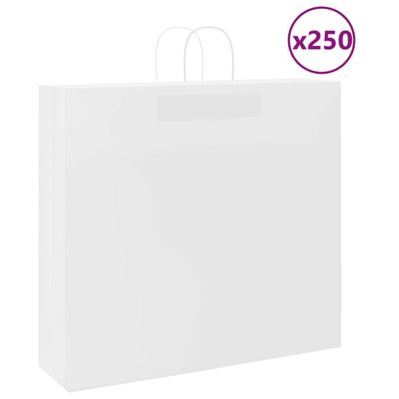 Sacs en papier 250 pcs avec poignées blanc 54x15x49 cm 