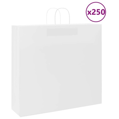 Sacs en papier 250 pcs avec poignées blanc 54x15x49 cm 