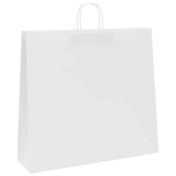 Sacs en papier 250 pcs avec poignées blanc 54x15x49 cm 
