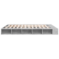 Cadre de lit sans matelas gris béton 200x200 cm 