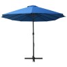 Parasol d'extérieur et poteau en aluminium 460x270 cm Bleu 