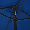 Parasol d'extérieur et poteau en aluminium 460x270 cm Bleu 