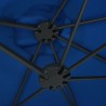 Parasol d'extérieur et poteau en aluminium 460x270 cm Bleu 