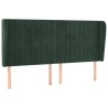 Tête de lit avec oreilles Vert foncé 163x23x118/128 cm Velours 
