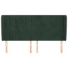 Tête de lit avec oreilles Vert foncé 163x23x118/128 cm Velours 