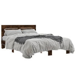 Cadre de lit sans matelas chêne fumé 140x190 cm 