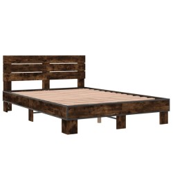 Cadre de lit sans matelas chêne fumé 140x190 cm 