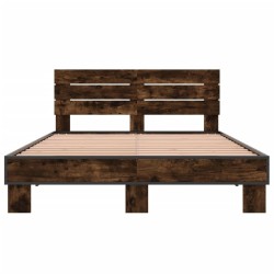 Cadre de lit sans matelas chêne fumé 140x190 cm 