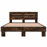 Cadre de lit sans matelas chêne fumé 140x190 cm 