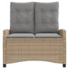 Banc inclinable de jardin avec coussins beige résine tressée 