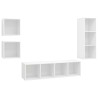 Ensemble de meuble TV 4 pcs Blanc Bois d'ingénierie 