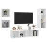 Ensemble de meuble TV 4 pcs Blanc Bois d'ingénierie 