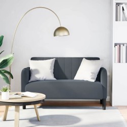 Canapé causeuse gris foncé 109 cm velours 