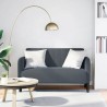Canapé causeuse gris foncé 109 cm velours 