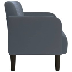 Canapé causeuse gris foncé 109 cm velours 
