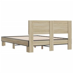Cadre de lit sans matelas chêne sonoma 135x190 cm 