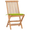 Ensemble à manger d'extérieur pliable avec coussin 3 pcs Teck 
