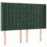 Tête de lit avec oreilles Vert foncé 147x16x118/128 cm Velours 