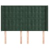 Tête de lit avec oreilles Vert foncé 147x16x118/128 cm Velours 