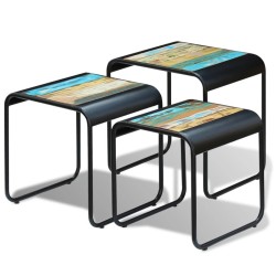 Tables gigognes 3 pcs Bois de récupération massif 
