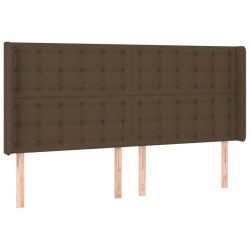 Tête de lit à LED Marron foncé 163x16x118/128 cm Tissu 