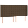 Tête de lit à LED Marron foncé 163x16x118/128 cm Tissu 