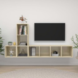 Ensemble de meuble TV 3 pcs Chêne sonoma Bois d'ingénierie 
