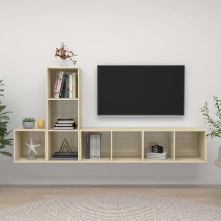 Ensemble de meuble TV 3 pcs Chêne sonoma Bois d'ingénierie 