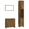Ensemble de meubles de salle de bain 3 pcs Chêne fumé 