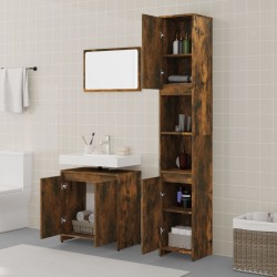 Ensemble de meubles de salle de bain 3 pcs Chêne fumé 