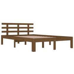 Cadre de lit sans matelas marron miel bois massif 200x200 cm 