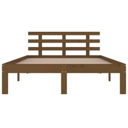Cadre de lit sans matelas marron miel bois massif 200x200 cm 