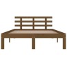 Cadre de lit sans matelas marron miel bois massif 200x200 cm 