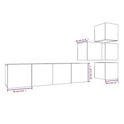 Ensemble de meubles TV 6 pcs Chêne fumé Bois d'ingénierie 